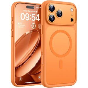 Orange Iphone 17 Pro Max Full Camera Protection Translucent Matte Phone Case